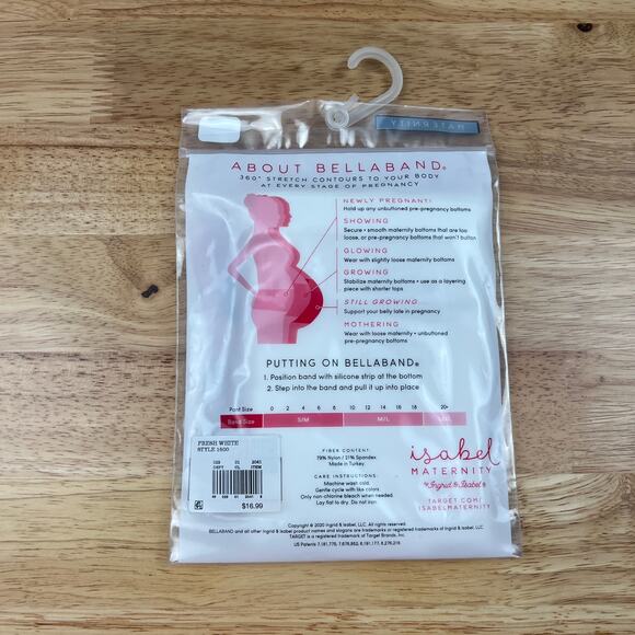Isabel Maternity White Bellaband - Size Medium/Large - NWT - Picture 4 of 5